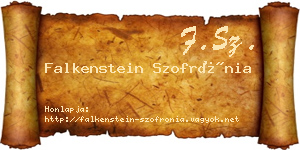 Falkenstein Szofrónia névjegykártya
